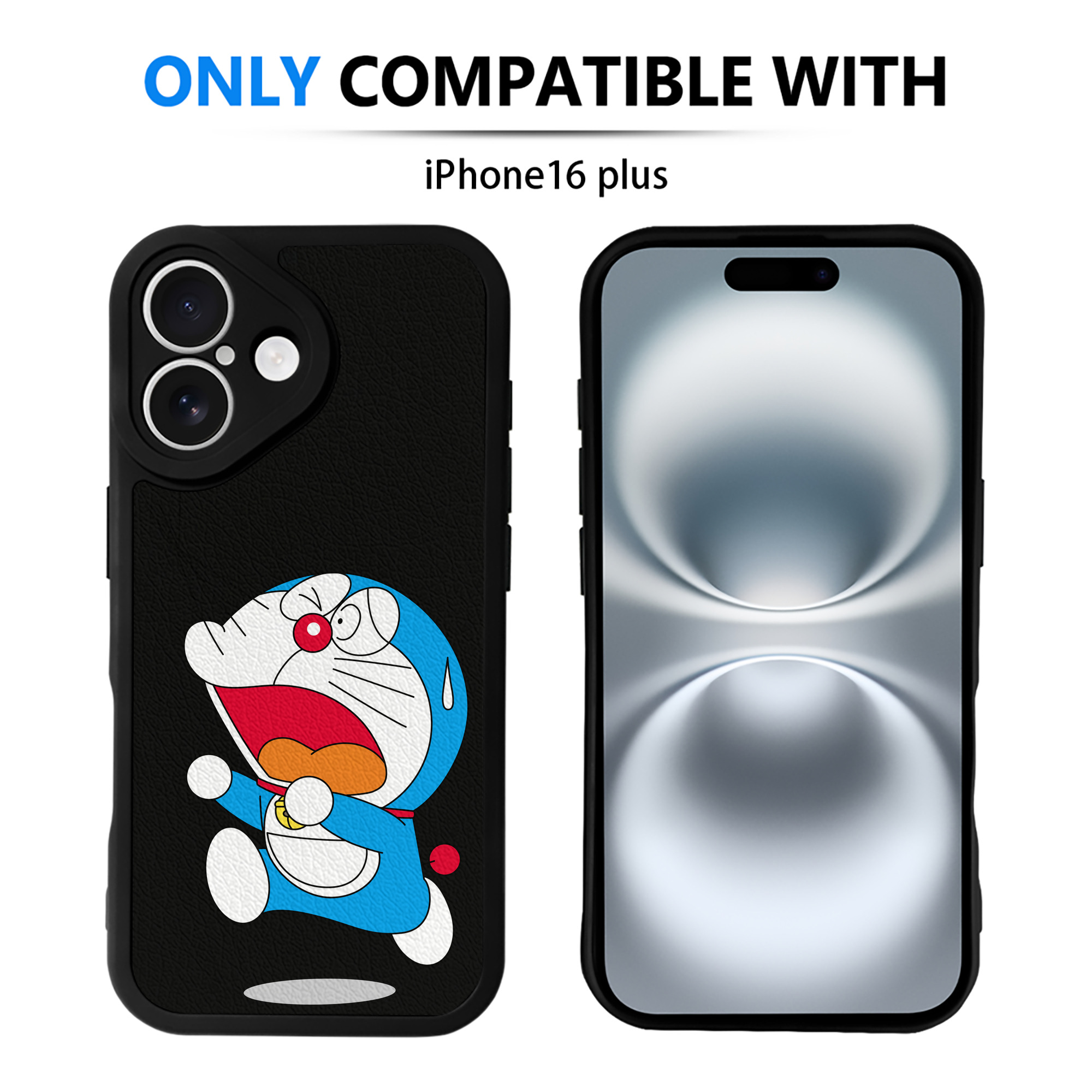 （画像用） ドラえもん Doraemon 【iPhone 16シリーズ対応】シリコンスマホケース（レザー調） 材質：シリコン